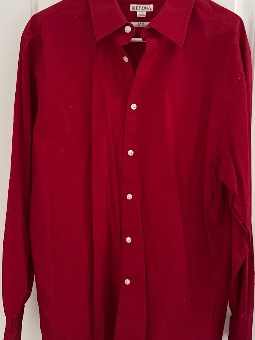 Merona Men's Bright Red Long-Sleeve Dress Shirt